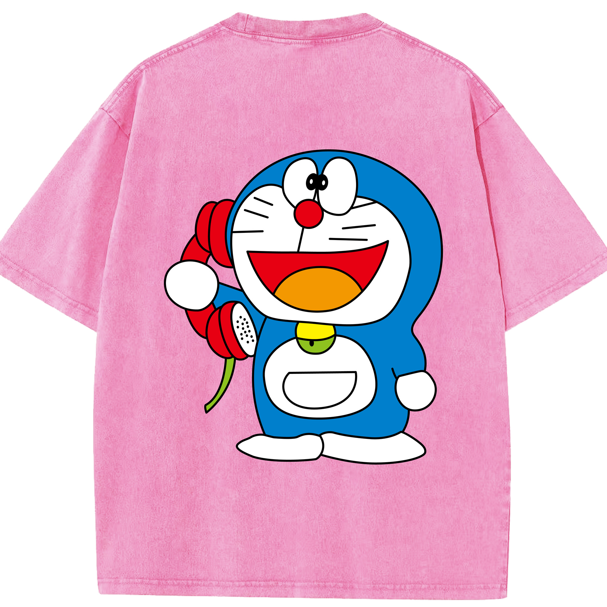 （画像用） ドラえもん Doraemon 綿100% ヴィンテージ風 半袖Tシャツ（背面プリント）